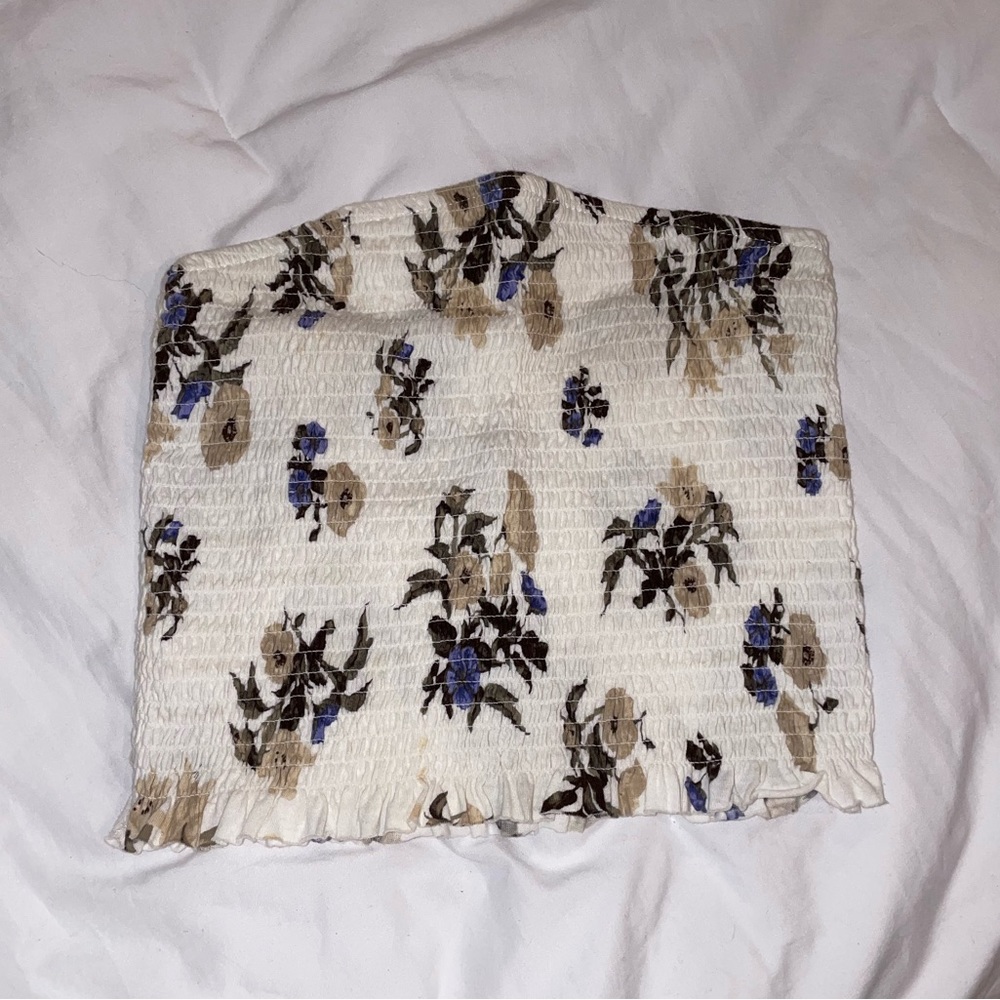 Smocked Floral Crop Top